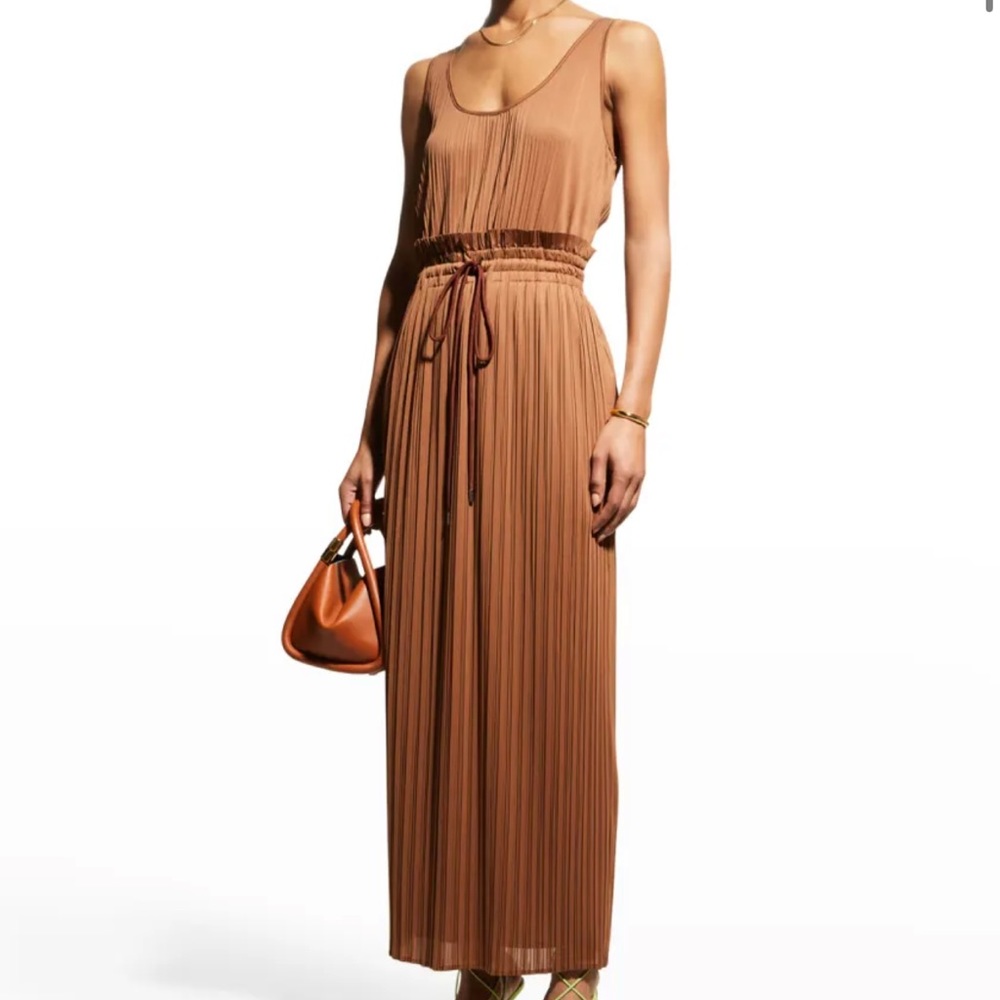 A.L.C. Bronze Val Pleated Midi Sleeveless Dress - Picture 4 of 7